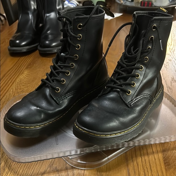 Dr. Martens Shoes - Dr. Martens Women's Zavala Genuine Leather Combat Ankle Boots Black Men’s 7 WM 8